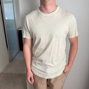 Buck Mason Curved Hem Slub Tee - White